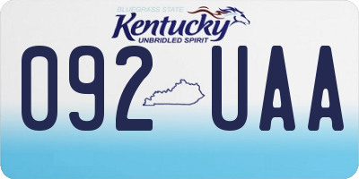 KY license plate 092UAA