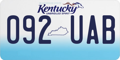 KY license plate 092UAB