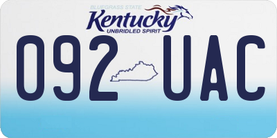 KY license plate 092UAC