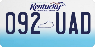 KY license plate 092UAD