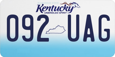 KY license plate 092UAG
