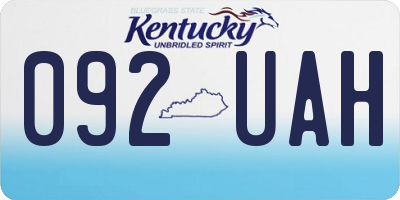 KY license plate 092UAH
