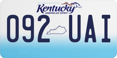 KY license plate 092UAI