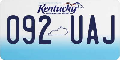 KY license plate 092UAJ