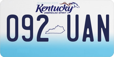 KY license plate 092UAN