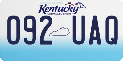 KY license plate 092UAQ