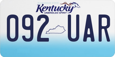 KY license plate 092UAR
