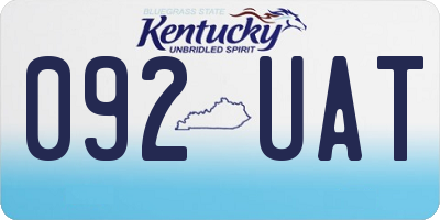 KY license plate 092UAT