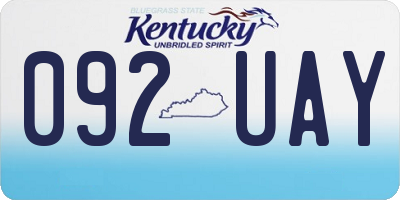 KY license plate 092UAY