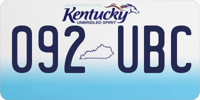 KY license plate 092UBC