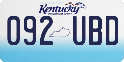 KY license plate 092UBD