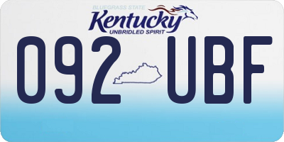 KY license plate 092UBF