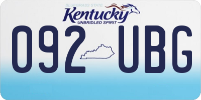 KY license plate 092UBG
