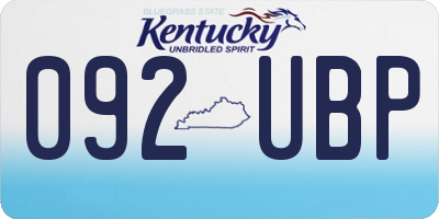 KY license plate 092UBP
