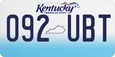 KY license plate 092UBT