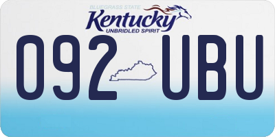KY license plate 092UBU