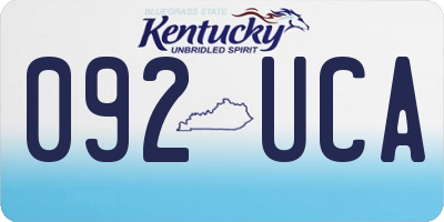 KY license plate 092UCA