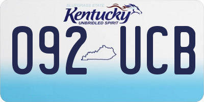 KY license plate 092UCB