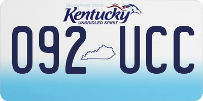 KY license plate 092UCC