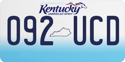 KY license plate 092UCD