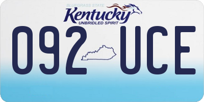 KY license plate 092UCE