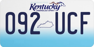 KY license plate 092UCF