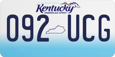 KY license plate 092UCG