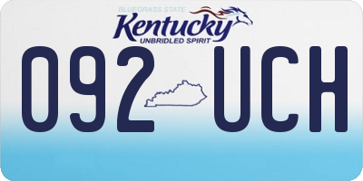 KY license plate 092UCH