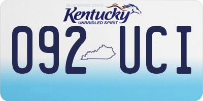 KY license plate 092UCI
