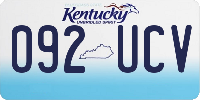 KY license plate 092UCV