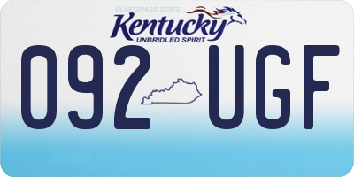 KY license plate 092UGF