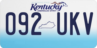 KY license plate 092UKV