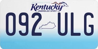 KY license plate 092ULG