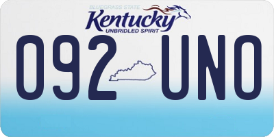 KY license plate 092UNO