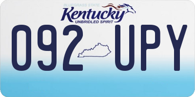 KY license plate 092UPY
