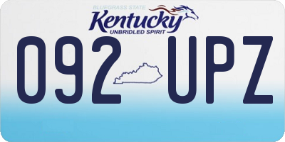KY license plate 092UPZ