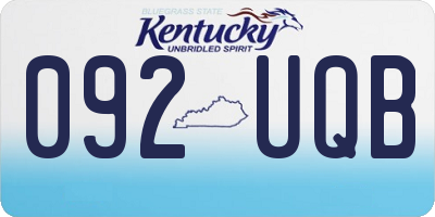 KY license plate 092UQB
