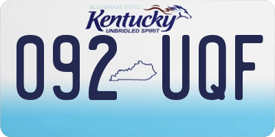 KY license plate 092UQF