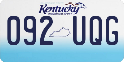 KY license plate 092UQG