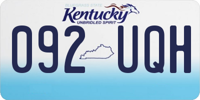 KY license plate 092UQH