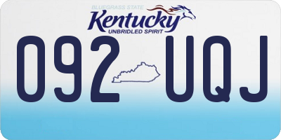 KY license plate 092UQJ