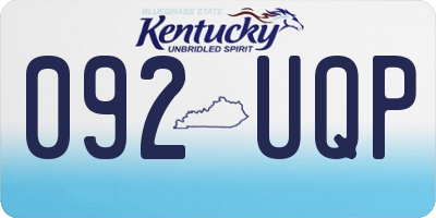 KY license plate 092UQP
