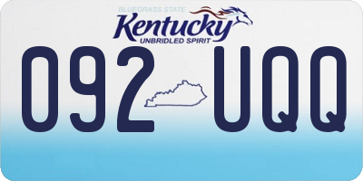 KY license plate 092UQQ