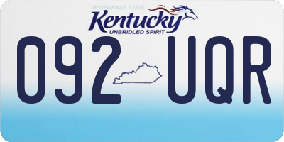 KY license plate 092UQR