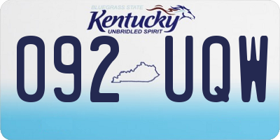 KY license plate 092UQW