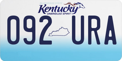 KY license plate 092URA