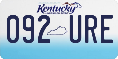 KY license plate 092URE