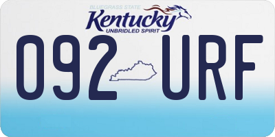 KY license plate 092URF