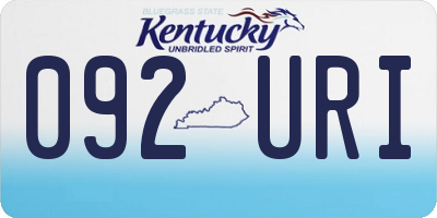 KY license plate 092URI