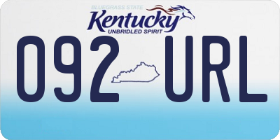 KY license plate 092URL